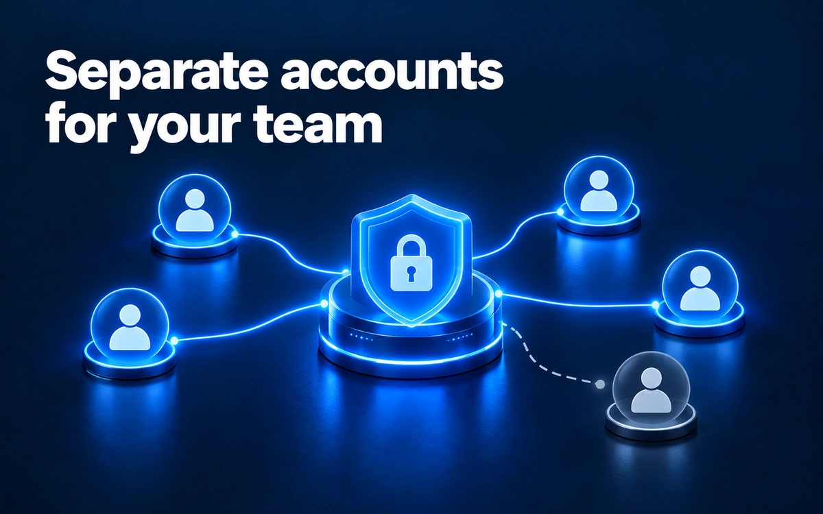 Illustration representing managed VPN access for several small-business users.