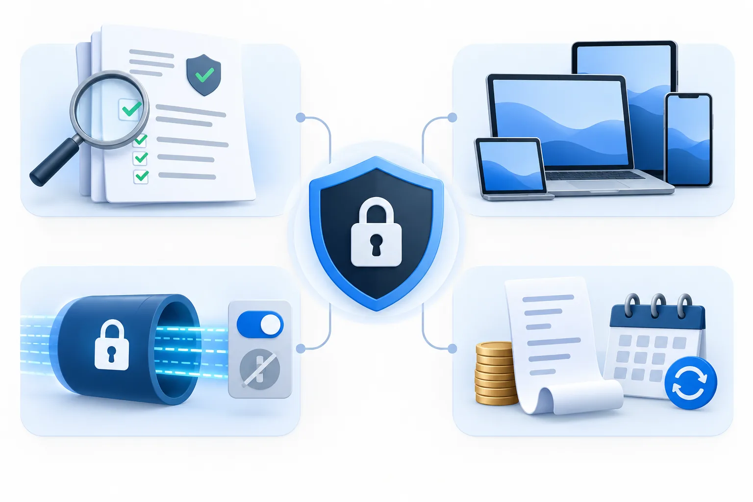 Four-part framework for checking VPN privacy evidence, devices, connection controls and price terms
