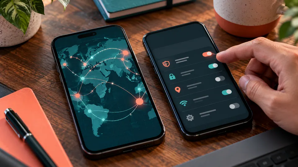 Testing connection settings with two mobile devices