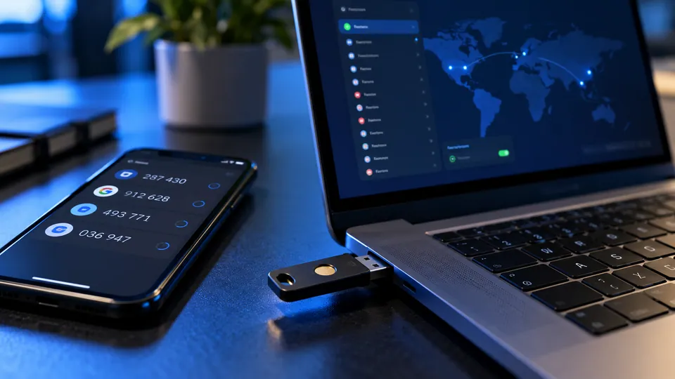 Hardware security key and network connection settings