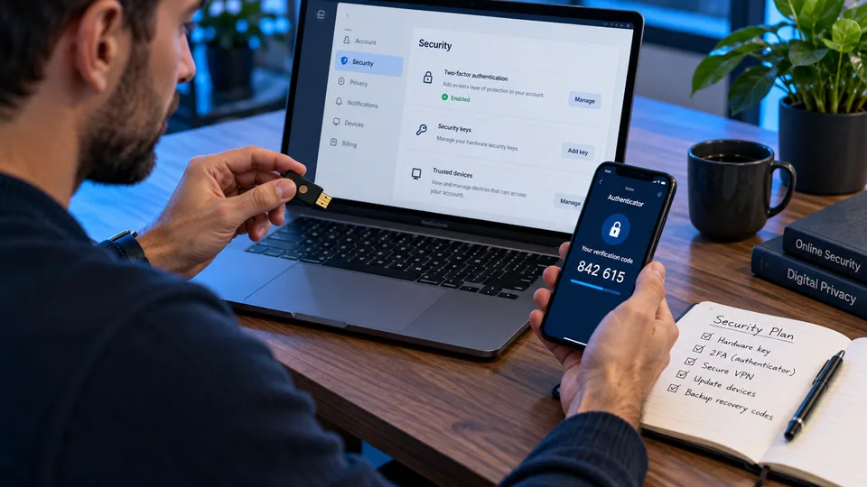 Securing account access with a hardware key