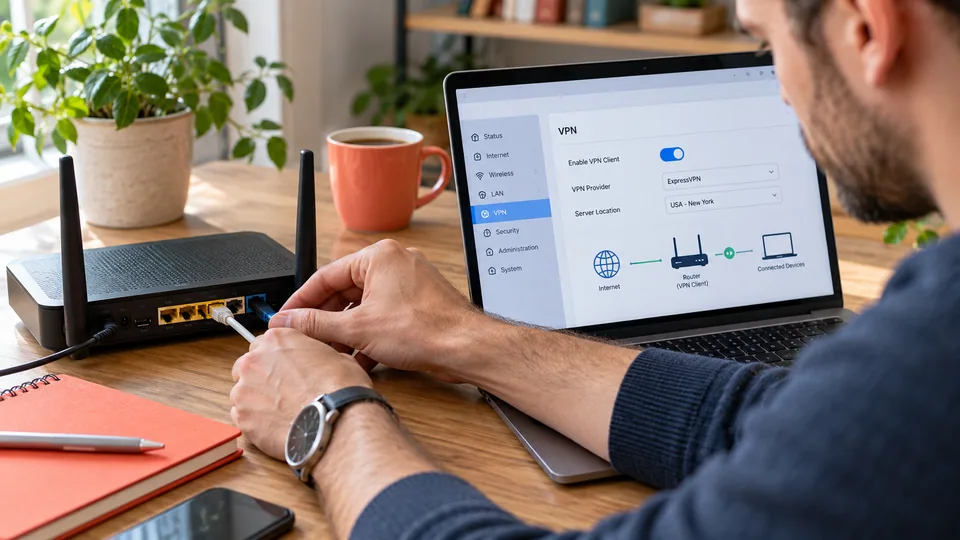 Checking a home router and laptop connection