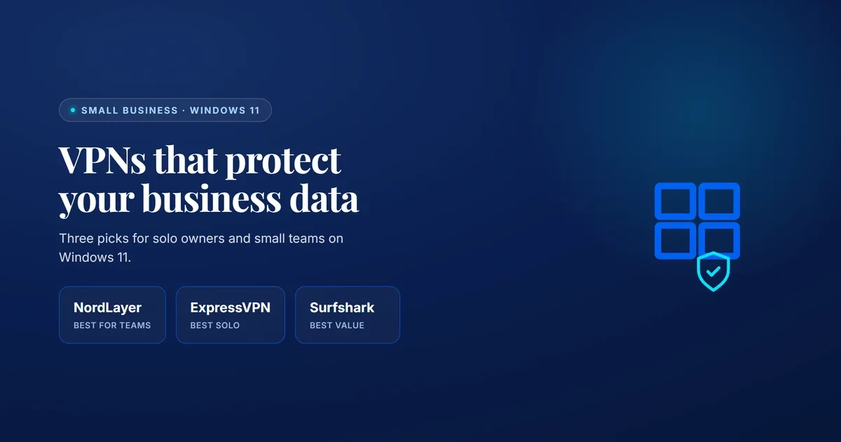Best VPN for small business owners on Windows 11 in 2026, NordLayer, ExpressVPN, Surfshark